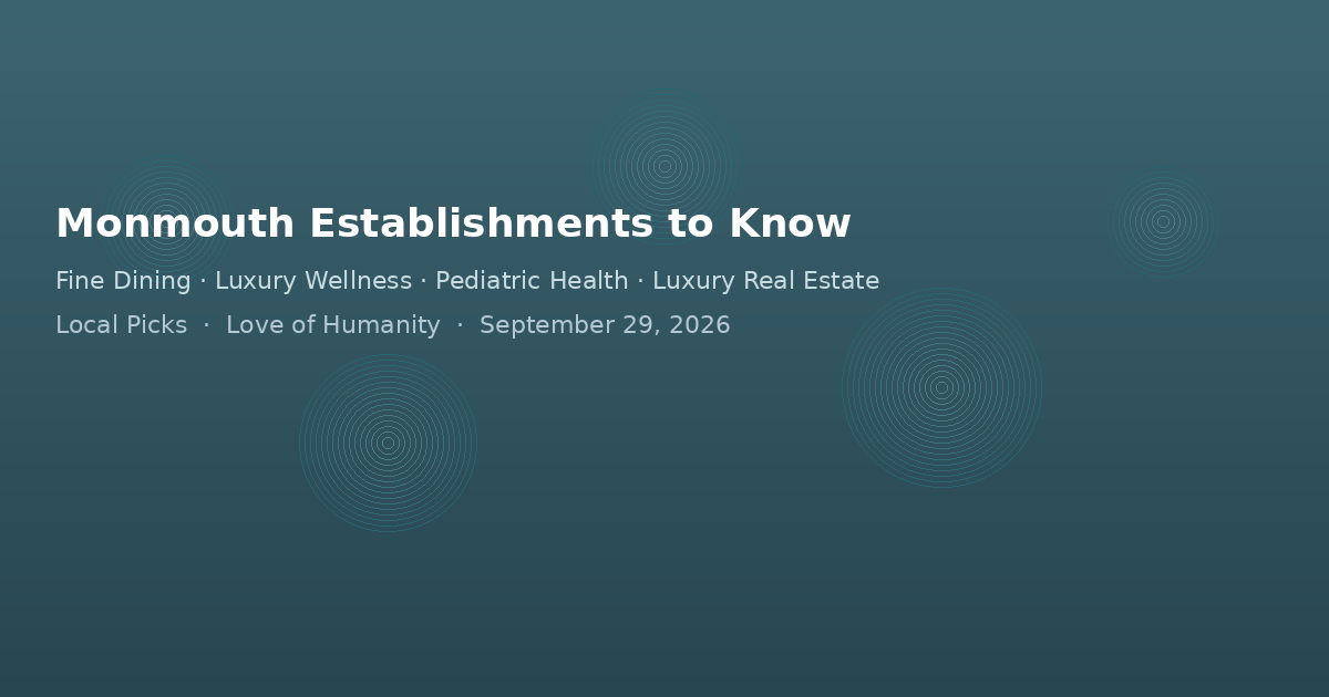 Monmouth Establishments to Know